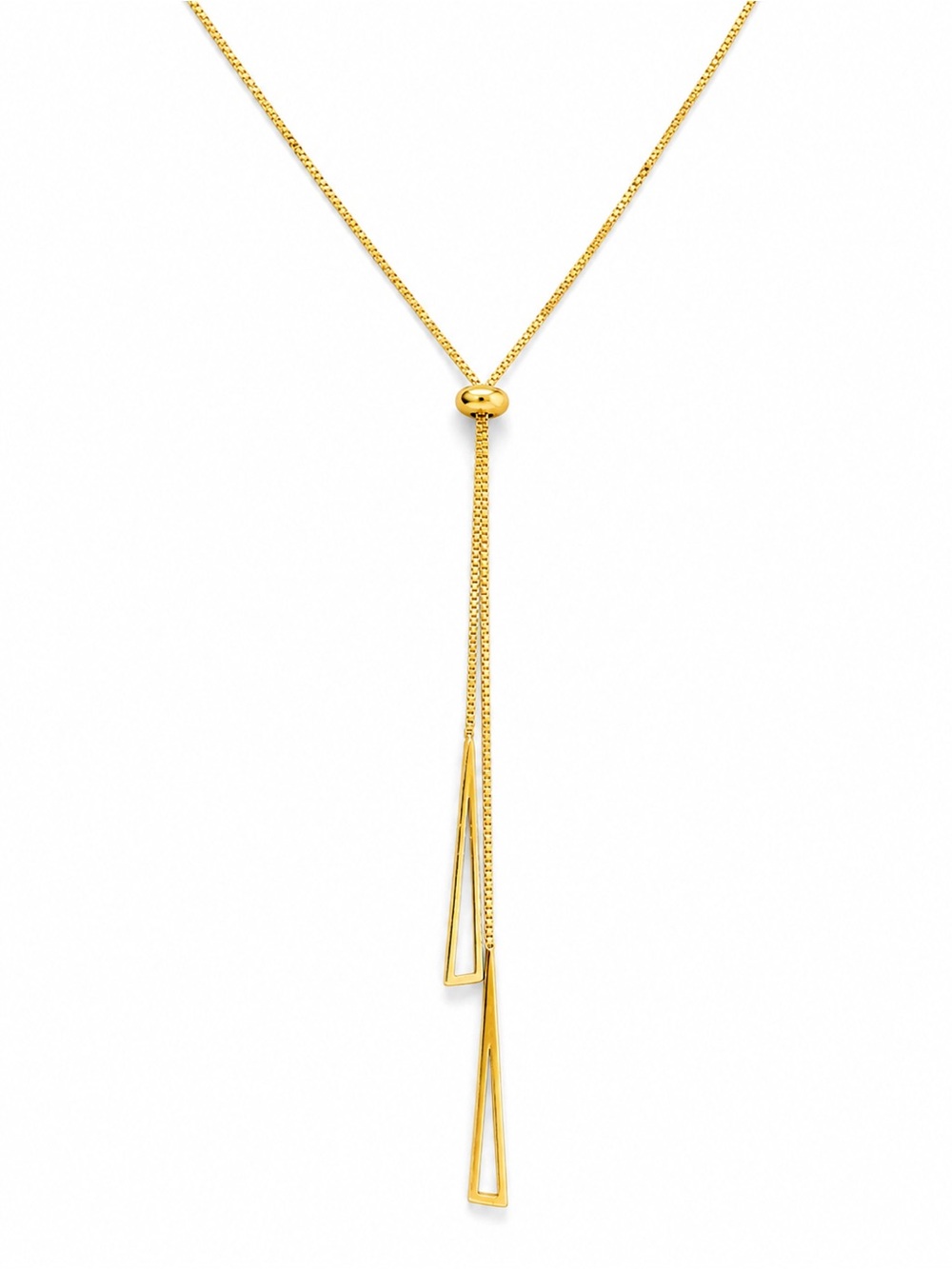 Gold Triangle Adjustable Lariat Necklace